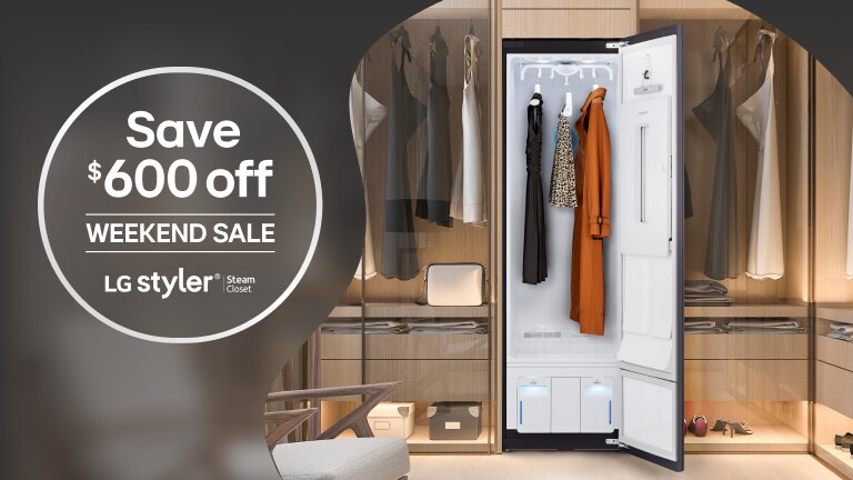 Save $600 off select Styler steaming closet